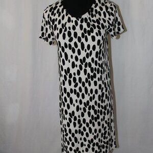 SALE H&M Animal Print Black White Midi Size S Pre-Loved